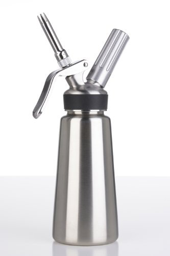 MOSA Sahnebereiter Sahnegerät 0,5 l aus Edelstahl mit 10 Sahnekapseln