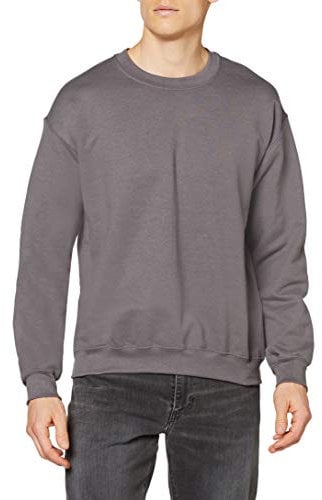 GILDAN Men's 50/50 Adult Crewneck Sweatshirt, Grey (Charcoal), S UK