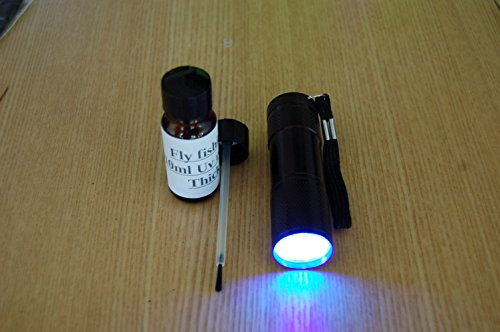 9 LED UV Torche et 10ml Résine UV, Colle (Épais) pour Montage de Mouches