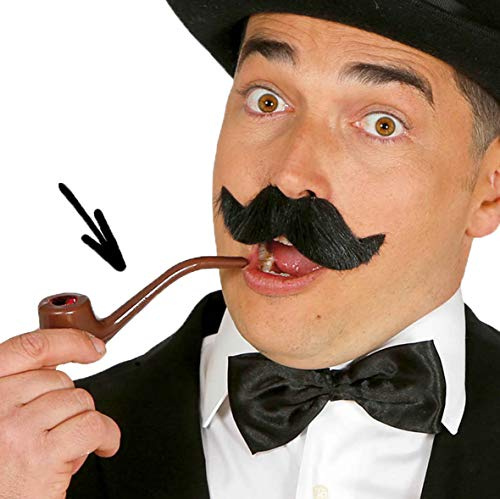 FIESTAS GUIRCA | Pfeife Kostümzubehör 19. Jahrhundert (12 cm) – Accessoire für viktorianischer Gentleman, Sherlock Holmes, historische Epoche, Karneval, Halloween, Mottoparty – Erwachsene Kinder –