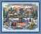 YEESAM ART Unstamped Cross Stitch Kits for Adults, Winter Scene Christmas Happy Time 14ct Counted Unprinted Embroidery Kit Needlework Wall Art Decor