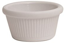 Genware NEV-S287-02 Fluted Ramekin, 4 oz., 86 mm x 36 mm, White