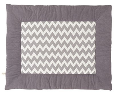 Little Naturals 017-513-00058 Krabbeldecke, 80 X 100 cm, Chevron grau/off-white