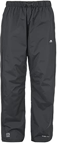 Trespass Purnell, Black, M, Wasserdichte Regenhose mit Reißverschluss auf voller Beinlänge für Herren, Medium, Schwarz