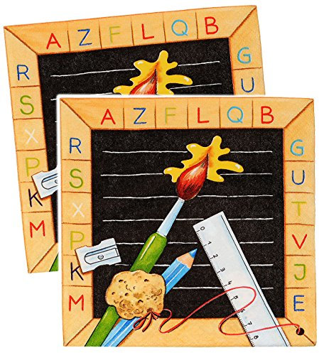 alles-meine.de GmbH 60 Stück Servietten - Schultafel - ABC - Schulanfang Party/Schuleinführung - Kinderparty Schule - Schultüte Zuckertüte/Mädchen & Jungen - Serviette ..