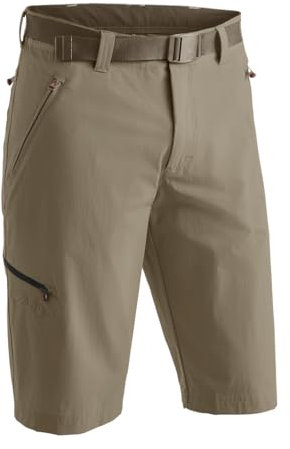 Maier Sports Nil Bermuda, Kurze Herren Wanderhose, Wasserabweisende Bermuda für Trekking und Hiking, PFC-frei, mSTRETCH pro 4 & Dryprotec, Braun, 56 (W39/40/L32)