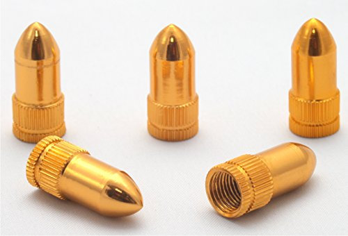 5X Ventilkappen MG Patrone Munition Farbe: Gold Golden Ventilkappe Vmggo
