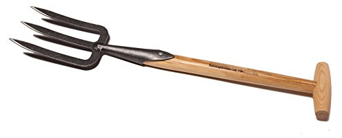Unbekannt Staudengabel - geschmiedet - mit Eschenholz-T-Stiel, 45 cm lang - Krumpholz Gartengerät