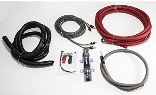 Kit Cavi cablaggio impianto audio in Auto 2 awg Ø 35 mm² Portafusibile fusibile anl 150 a Cavo Rca 5 metri alimentazione massa 35mm positivo 35 mm alta potenza Tubo corrugato per amplificatore audio