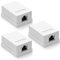 deleyCON 3X Prise Réseau Cat 6a 1x Prise RJ45 FTP Blindé Montage Mural Ethernet 10 Gbit LAN Câble de Brassage Câble D'installation - Blanc