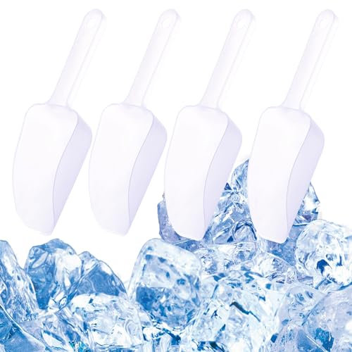 MINGZE 4 pièces Pelle en polycarbonate transparent, Pelles à glace, cuillère à glace en plastique pour la cuisine, pelle à bonbons, pelle à maïs soufflé, cuillère à usage intensif