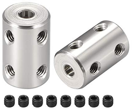 sourcing map 2 Stück 4mm bis 4mm Bohrung Starre Kupplungsschraube L22XD14 Edelstahl Wellenkupplungsverbinder Motorzubehör