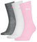 PUMA Mixte enfant Crew Chaussettes, rose-blanc-gris, 31-34 EU, lot de 3 paires