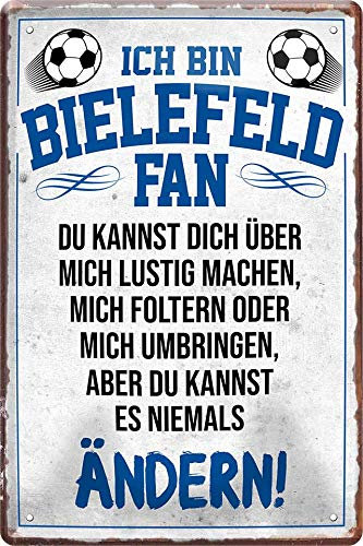 schilderkreis24 – Blechschild Lustiger Spruch Deko Artikel Verein Geschenkidee Männer Club Fußball 20x30 cm (Bielefeld Fan)