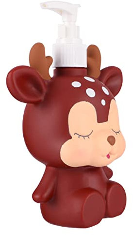 Hemoton 300 Ml di Bottiglie di Dispenser di Sapone Carino Pompa di Renna Bottiglie Vuote Riutilizzabili per Bambini Sapone Liquido Shampoo Lozioni Dispenser Mani Bagno Cucina