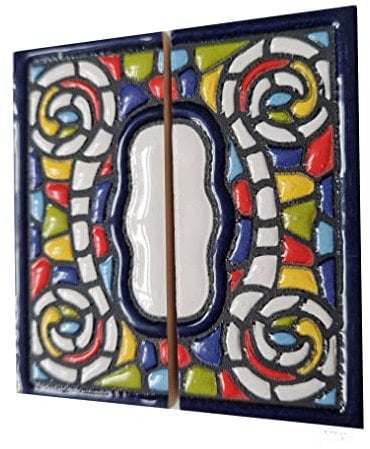 Hausnummern, spanische Keramiknummern und Buchstaben, Fliesen, Kirchenfenster-Design, Fliesengröße: 7,5 cm x 3,5 cm, 3 bis 10 Fliesenrahmen (als Set)