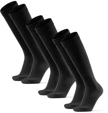 DANISH ENDURANCE Weiche Kniestrümpfe für Herren & Damen, kniehohe Socken, 3 Pack (Schwarz, 35-38)