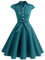 Wedtrend Damen 50er Vintage Retro Rockabilly Swing Kleid Karo Kurzer Ärmel Cocktailkleider WTP10007 PeacockGreen L
