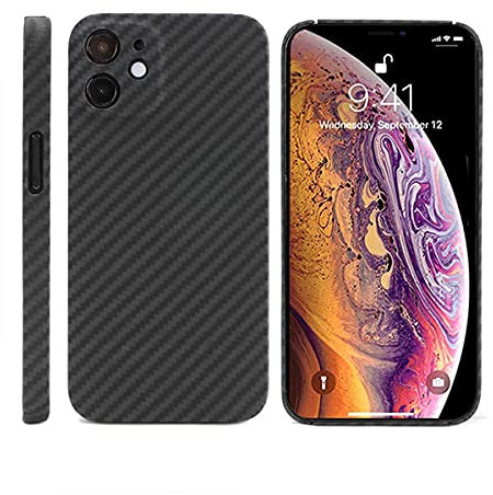 AQUYY Schutz Hülle für iPhone 12 Pro Max, Carbon Fiber Kevlar Ultra Dünn Handyhülle, Militär Grade Stoßfest Anti-Rutsch Hülle Kompatibel mit iPhone 12 Pro Max, Precise Hole