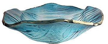 Lavabo De Lavabo De Baño De Vidrio Templado Transparente Pulido Azul, Encimera De Lavabo De Baño, Lavabo De Tocador,1 Accessories