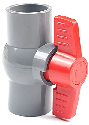 HATOOLHA® PVC-Kugelhahn, Kunststoffwasserrohrventil, U-PVC Kugelhahn, gerade Anschlüsse für Kontrolle und Absperrfluss (φ25mm)