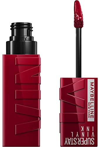 Maybelline Super Stay Vinyl Ink Longwear No-Budge Liquid Lipcolor Makeup, Highly Pigmented Color and Instant Shine, Royal, Deep Wine Red Lipstick, 0.14 fl oz, 1 Count