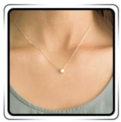 Ushiny Boho Strass Halskette Kette Gold Anhänger Halskette Einfache Initiale Halskette Schmuck für Frauen und Mädchen (Gold)