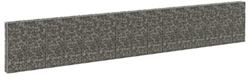 Steingabionen Gabione Steinkorb mit Abdeckung Wand Drahtkorb Mauer Gabionen Gabionenwand, Drahtkorb Mauer Säule Säulen, Verzinkter Stahl 900x30x150 cm