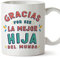 MUGFFINS Tazas para HIJA - En Español - Gracias por ser el mejor - 11 oz / 330 ml - Regalo original y divertido