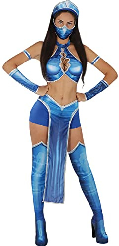 Funidelia | Kitana Kostüm Mortal Kombat für Damen Kostüm für Erwachsene & Verkleidung für Partys, Karneval & Halloween - Blau