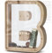 DBPBToU Spardose aus Holz Buchstaben, Sparschwein Durchsichtig für Kinder, Sparbox Personalisierte, Kreative Piggy Bank für Geburtstag Geschenk/Heimdekoration/Keepsake (B)