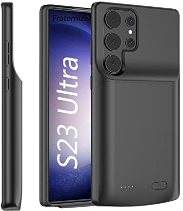 Battery Case for Samsung Galaxy S23 Ultra, 4800mAh Ultra Powerful Rechargeable Charging Case, Protective Extended Backup Battery Charger Cases Cover for Samsung Galaxy s23 Ultra 2023 Black