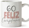 MUGFFINS Tazas 60 Cumpleaños - En Español - ¡Feliz Cumpleaños! Rosa - 11 oz / 330 ml - Regalo original y divertido