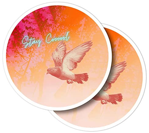 Vinyl-Aufkleber, rund, 10 cm, Stay Cool Pigeon #52143