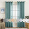 MIULEE 2er Set Voile Vorhang Sheer Leinenvorhang mit Ösen Transparente Leinen Optik Gardine Ösenschal Wohnzimmer Fensterschal Lichtdurchlässig Dekoschal Schlafzimmer 140x225cm (B x H) Staubiges Blau