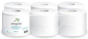 Papier hygiénique rouleau mini jumbo blanc prédécoupé 175m (carton de 12) - Argos