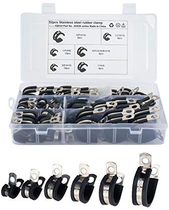 Closer [Combination for Automobile Pipeline 52 Pieces with 6 - Stainless Steel Rubber Band Clamp