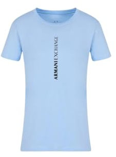 Armani Exchange Girl's Route 66, Maglietta con Logo Frontale, Trasparente, XS T-Shirt, Blue River, Donna