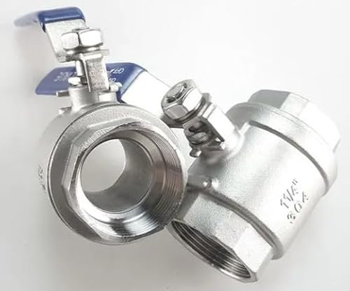 Edelstahl Kugelhahn V2A 1/2 bis 1 1/4 (5/4) voller Durchgang 2-teilig PN64 (1 1/4)