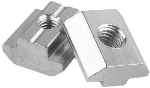 Konrunppy 20 Stück T-Nutensteine, T-Nutensteine aus Kohlenstoffstahl Typ 45 Europäischer Standard Aluminiumprofil Zubehör Schieber Vierkant T-Nutensteine (M10)
