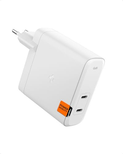 Spigen GaN III 1402 Chargeur USB C 2 Ports 140W Charge Rapide pour MacBook Pro M2 M1 Pro Max AI Ordinateur Portable HP Dell XPS iPad iPhone 15 14 13 USBC PD 3.1