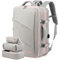 LOVEVOOK Rucksack Handgepäck Flugzeug, Reiserucksack Handgepäck Flugzeug, Business Rucksack Damen Laptop Rucksack für 17 Zoll Travel Backpack, Rosa Grau