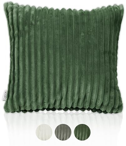 Lycce Kissenbezug Deluxe, Kissenhülle aus breitem Cord grün (50 x 50 cm)