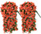 Dremisland 2 Stück Künstliche Blumen Hängepflanzen Outdoor Orchidee Kunstblumen Rebe UV-Beständig Seidenblumen Plastikpflanzen Kunstpflanze für Außen Hochzeit Garten Wand Dekor(2, Orange)