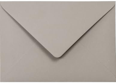 Netuno 100 farbige Briefumschläge Grau DIN B6 12,5 x 17,5 cm 120g Materica Clay bunte Umschläge edel hochwertig Briefhüllen Naturpapier ökologische Kuverts elegant für Einladungen Hochzeit