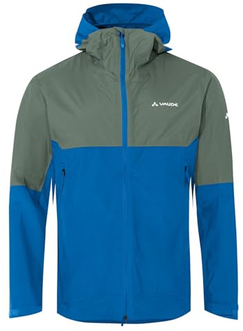 VAUDE Men's Simony 2,5L Jacket V, Leichte Herren Regenjacke, wasserdicht, winddicht und hoch atmungsaktiv, radiate blue, XL