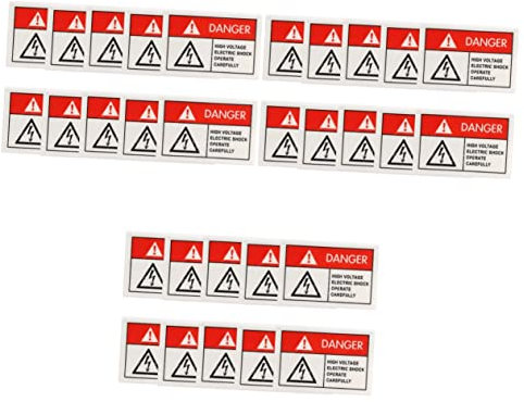 SOLUSTRE 30pièces Autocollants Avertissement Danger Électrique Auto-adhésifs Avec Clair Étiquettes De Sécurité Pour Manipulation Soigneuse Et Électriques