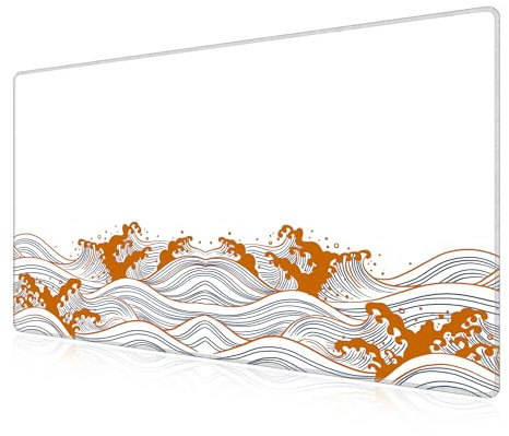 LL-COEUR Vague Gaming Tapis de Souris Large et Étendu 1000x600x3mm XXL Pad de Bureau Clavier Mat avec Surface Lisse et Base en Caoutchouc Antidérapant L