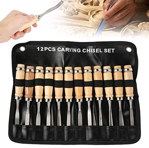 QZHDX Wood Carving Knife Set with Canvas Case, Hand Carving Tool Set Carbon Steel Wood Carving Tools Knife Kit for Beginners,Hobbyists And Professionals