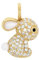 Amor Motivanhänger 925 Sterling Silber Damen Anhänger, mit Katzenauge, mit Muschelkernperle, 1,4 cm, Weiß, Hase, Kommt in Schmuck Geschenk Box, 2039035
